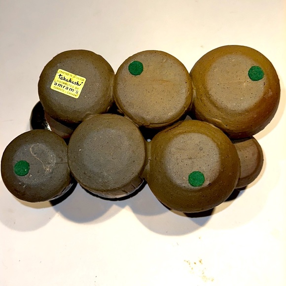 7 Vtg bud vases that are connected & 2 owls - crafted in Japan for Takahashi - Picture 8 of 9